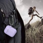 Wholesale Apple Airpods Charging Case Protective Silicone Cover Skin with Hang Hook Clip (Purple)